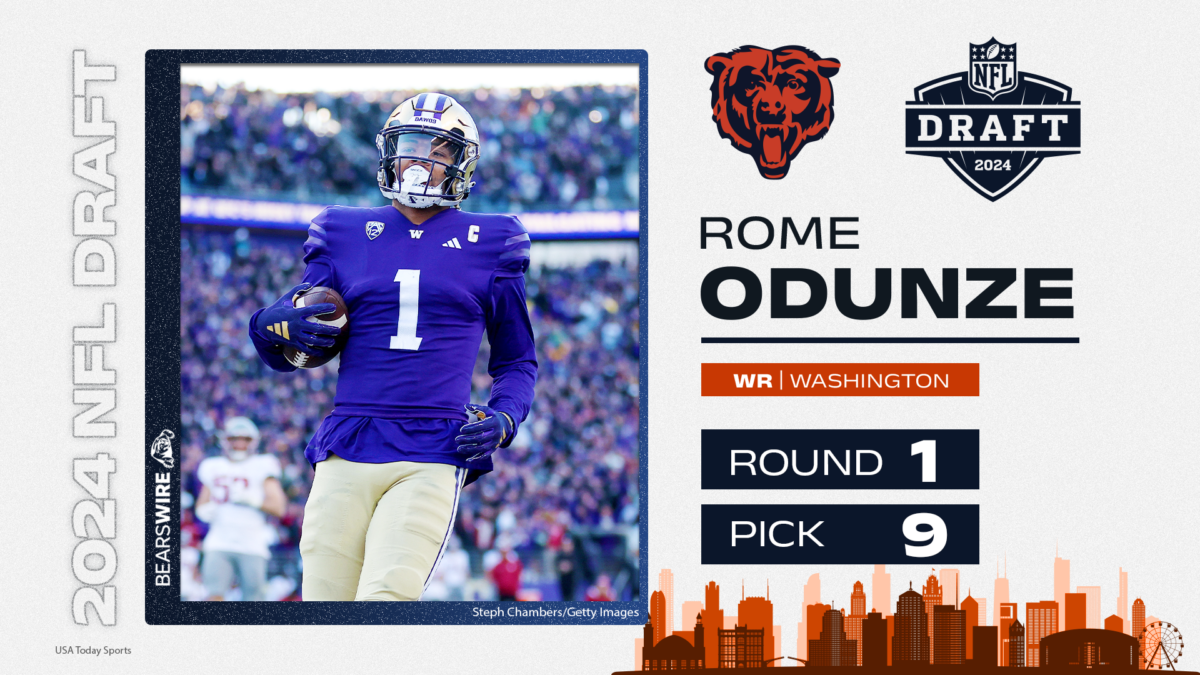 Rome Odunze NFL draft grade for the Chicago Bears’ first-round pick in 2024