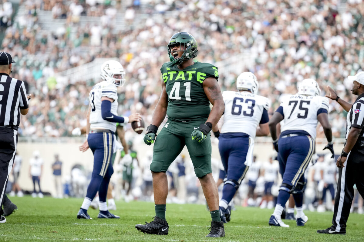 Michigan State DT Derrick Harmon enters the transfer portal and could be a target for Oregon