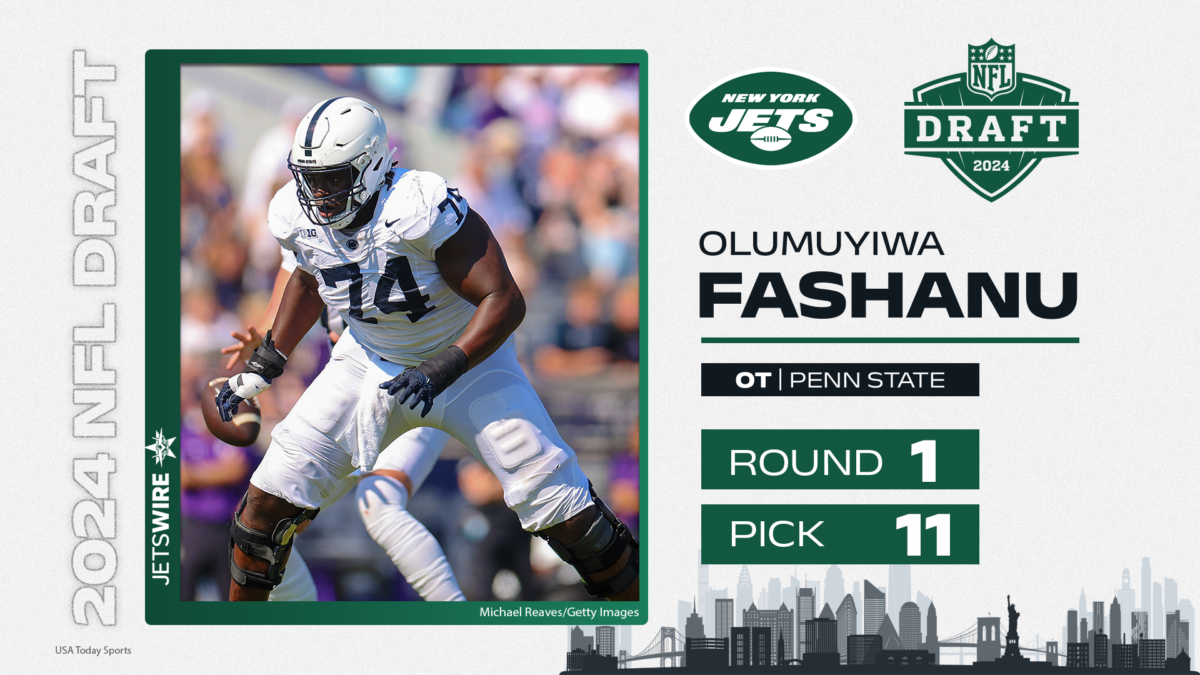 Penn State OT Olu Fashanu drafted by Jets with no. 11 overall pick in 2024 NFL draft