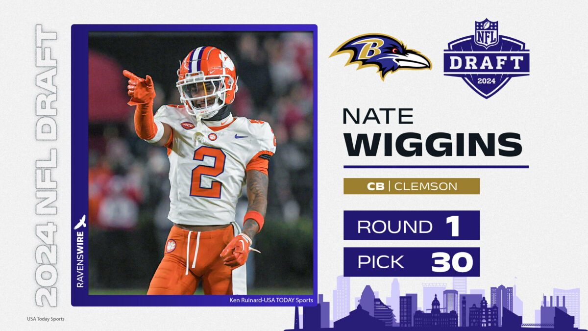 Ravens select CB Nate Wiggins with 30th overall pick in 2024 NFL draft