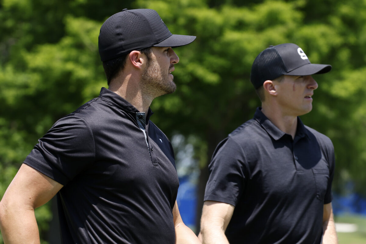 Drew Brees and Derek Carr team up at Zurich Classic Pro-Am golf tournament