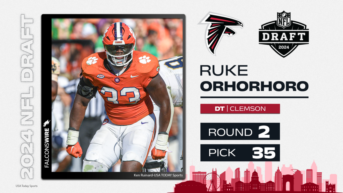 Breaking: Falcons trade up to select DT Ruke Orhorhoro at No. 35 overall