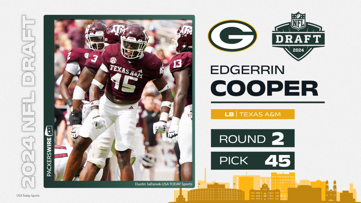 Texas A&M LB Edgerrin Cooper selected in second round of the 2024 NFL Draft