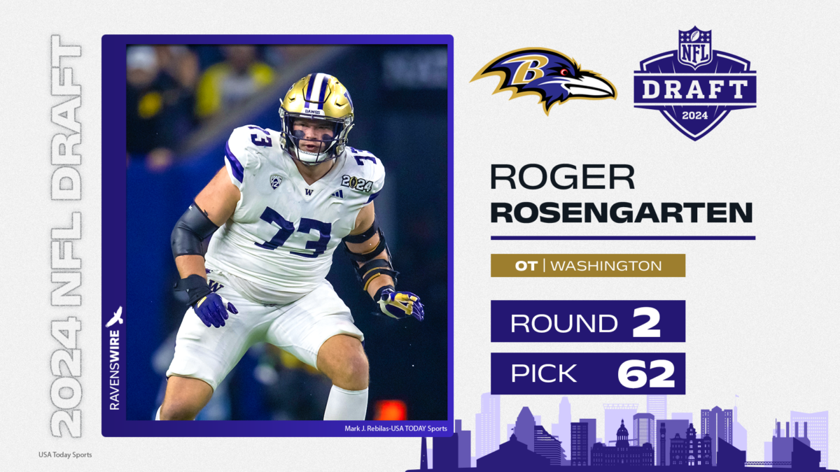 Ravens select OL Roger Rosengarten with 62nd overall pick in 2024 NFL draft