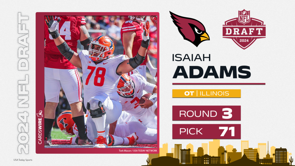 Cardinals add O-line help with Illinois OL Isaiah Adams with pick No. 71