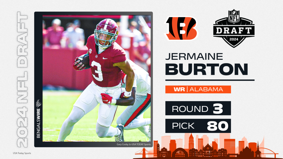 Bengals select Alabama WR Jermaine Burton in third round, 80th overall