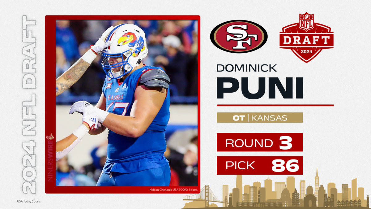 49ers trade up in Round 3, select Kansas OL Dominick Puni