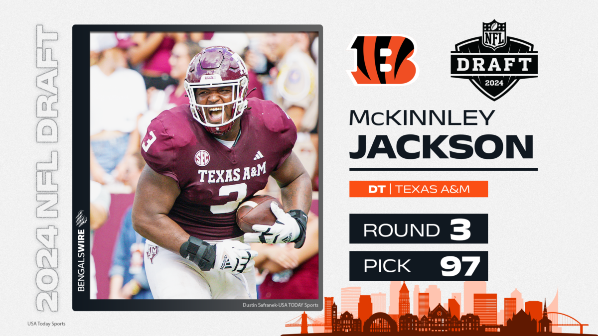 Bengals select Texas A&M DT McKinnley Jackson in third round, 97th overall