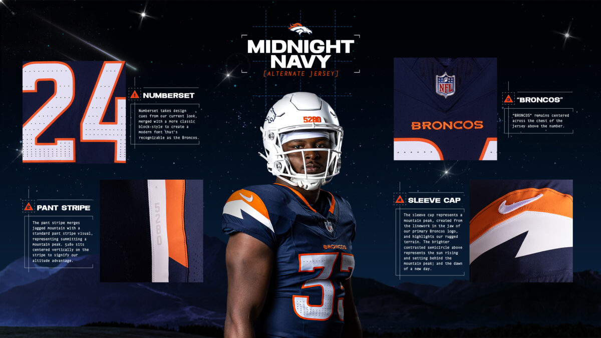 Here’s why the Broncos can’t wear an all-white alternate uniform