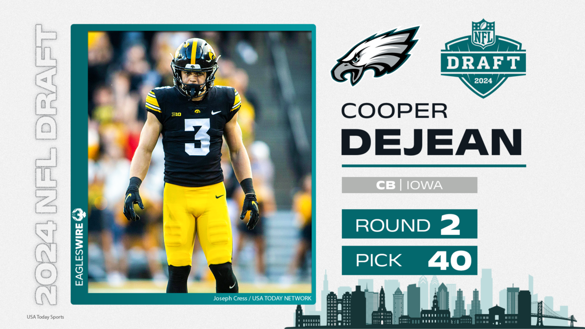 Cooper DeJean selected by the Philadelphia Eagles in the NFL Draft