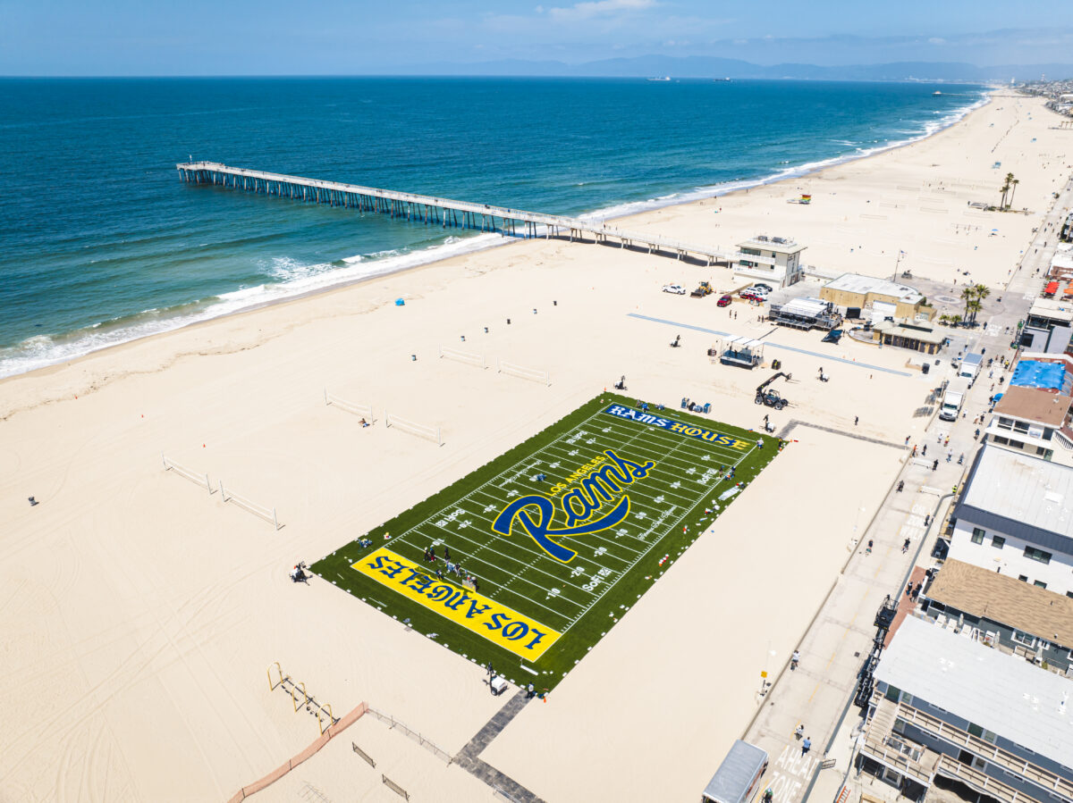 Look: The Rams put a football field on the beach for their 2024 draft party
