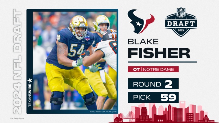 NFL Draft: Houston Texans pick Notre Dame’s Blake Fisher in 2nd round