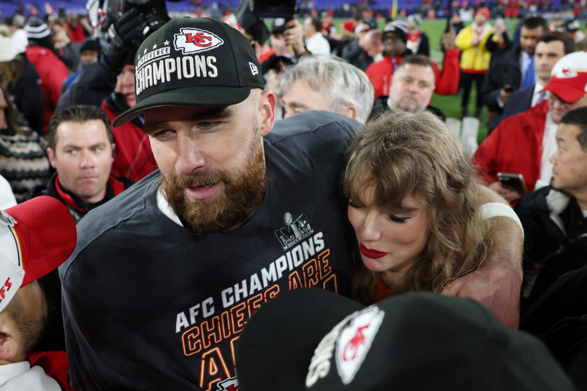 Travis Kelce talks ‘enjoying it all’ with Taylor Swift question asked by Lil Dicky on New Heights podcast