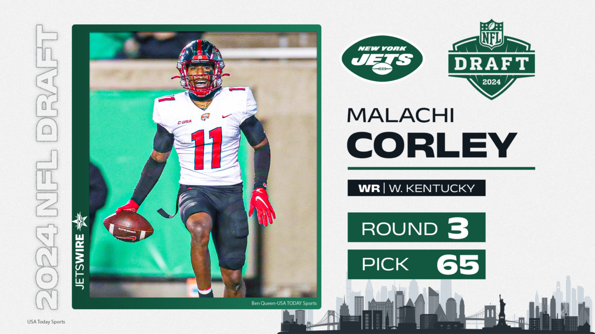Jets select Western Kentucky WR Malachi Corley with 65th pick of draft