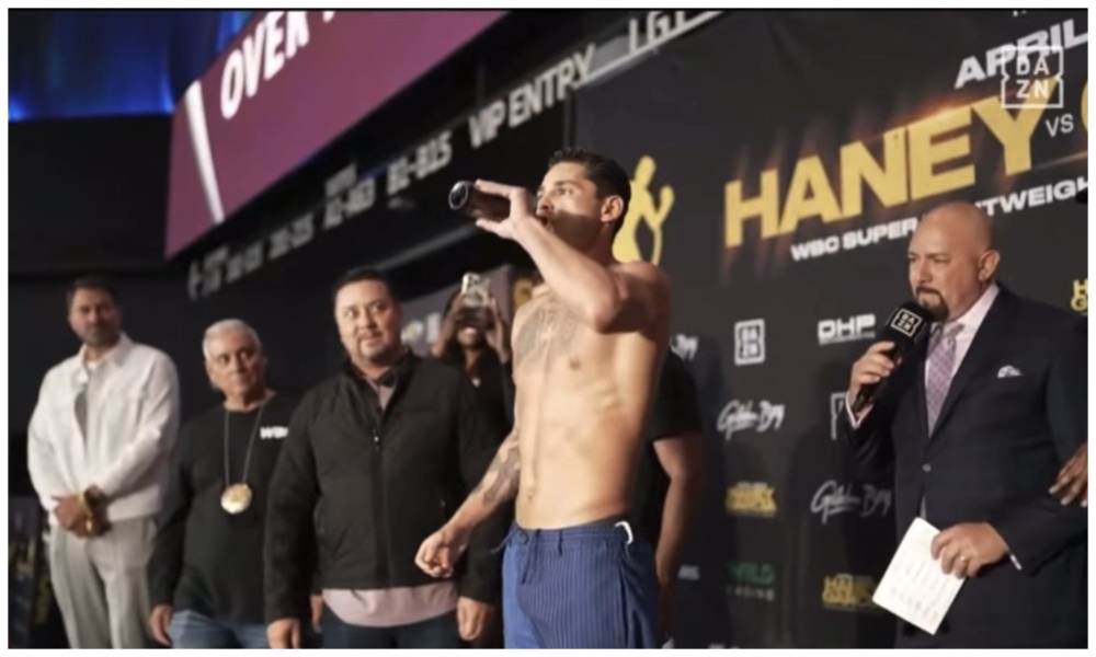 Ryan Garcia really downed a beer at his ceremonial weigh-in with Devin Haney