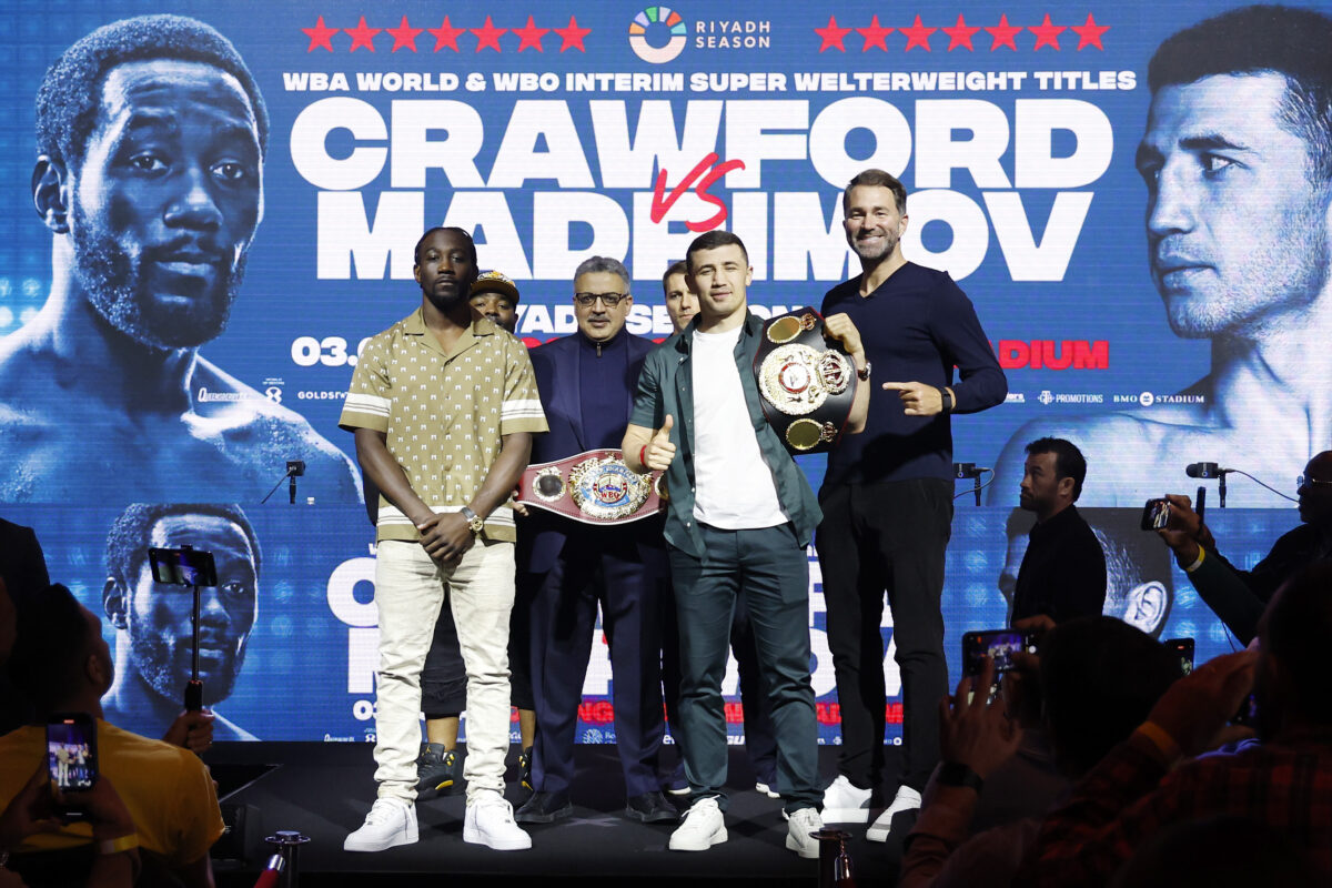 Terence Crawford vs. Israil Madrimov official; Isaac Cruz, Andy Ruiz Jr. on undercard