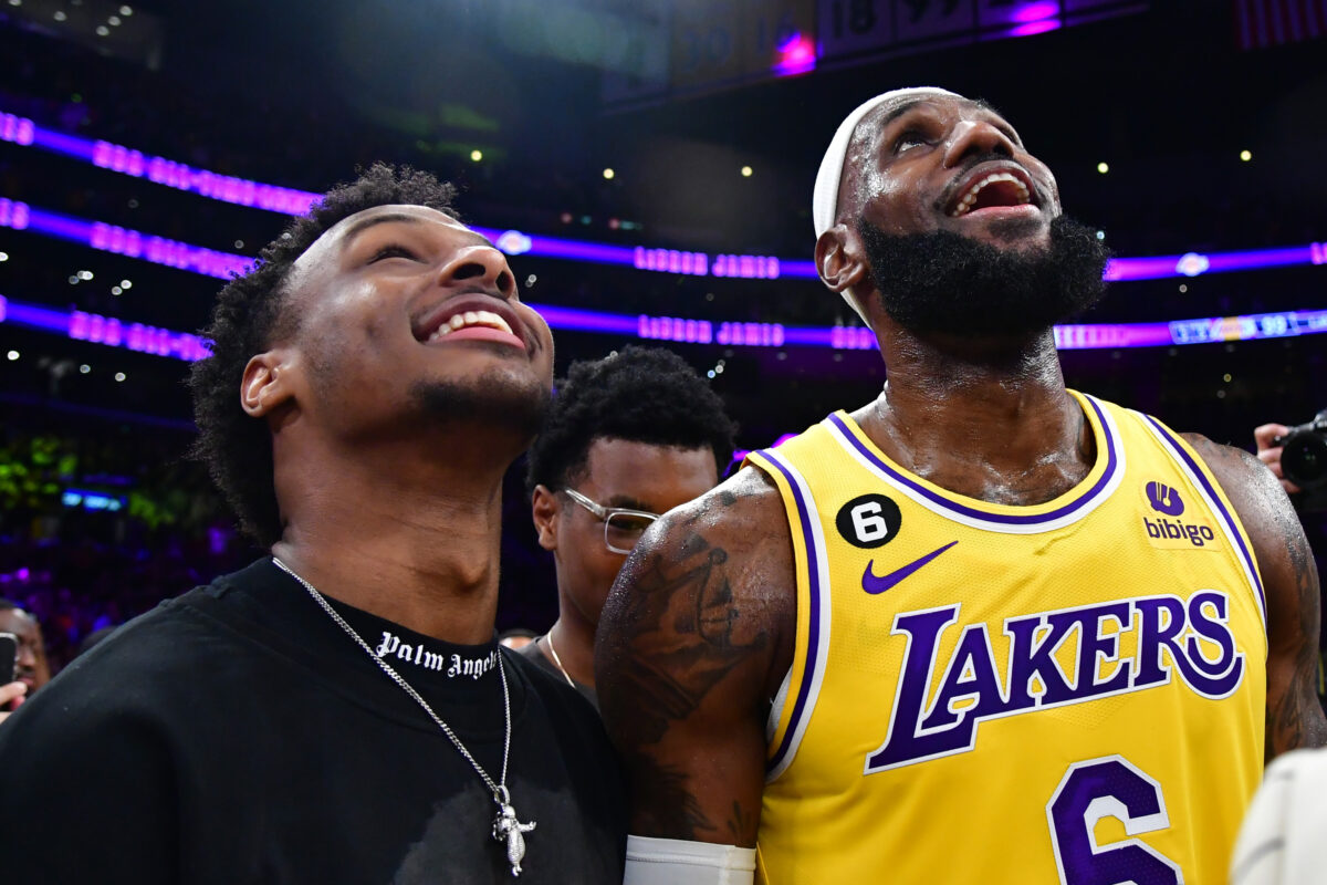 The latest NBA mock draft from Yahoo has Bronny James taken by … the Lakers!