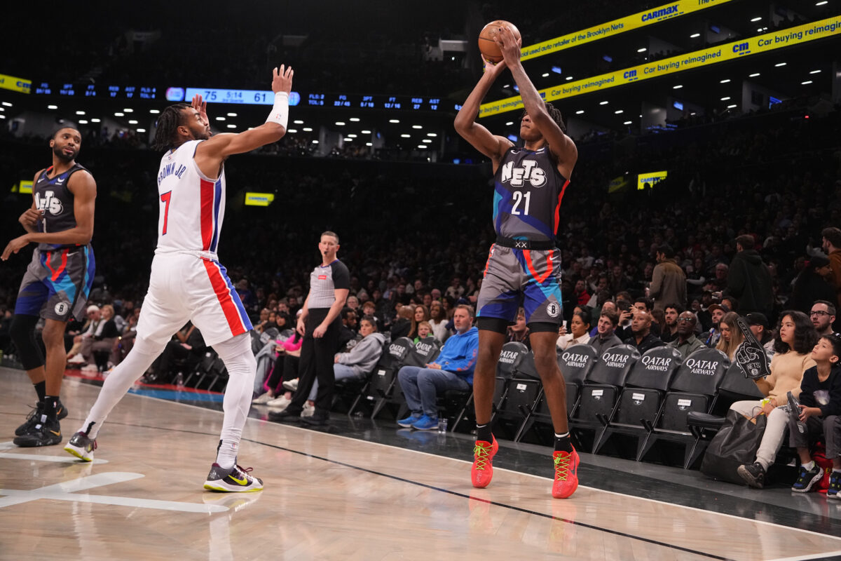 Nets’ Noah Clowney reacts to big game vs. Pistons