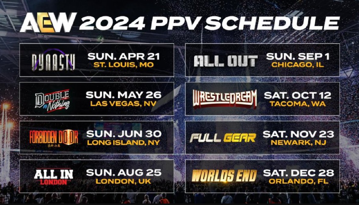 AEW reveals PPV schedule for the remainder of 2024