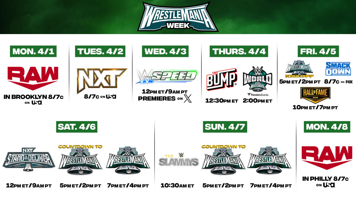 WrestleMania week schedule: All the WWE programming this week