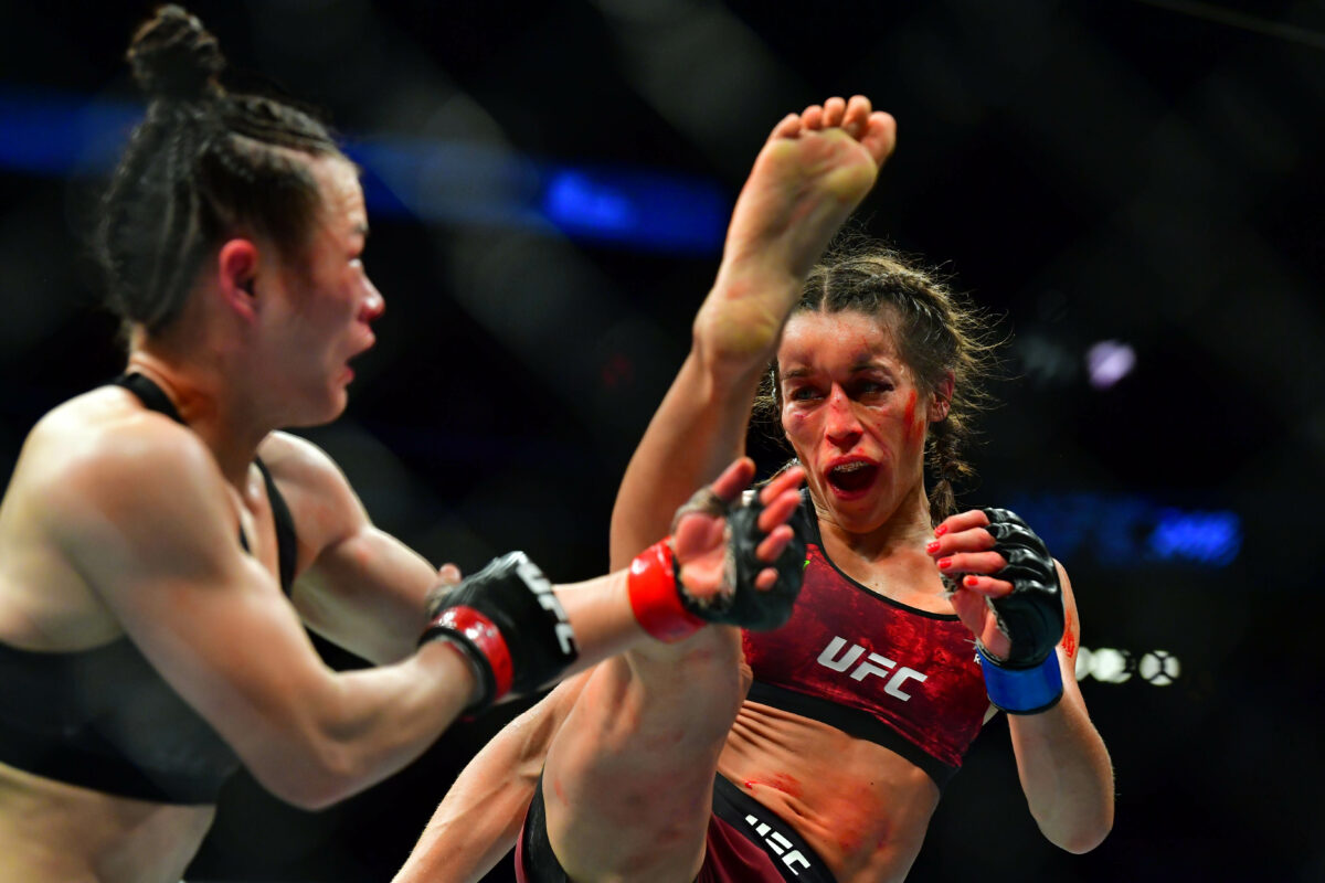 UFC free fight: Zhang Weili blows up Joanna Jedrzejczyk’s head in all-time classic battle