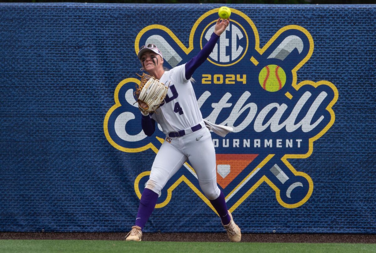 LSU softball’s SEC tournament quarterfinal matchup vs. Tennessee in a weather delay