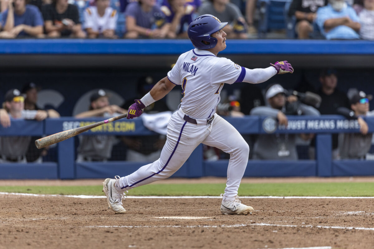 Watch Steven Milam hit a monster solo shot to cut deficit against Wofford in regional opener