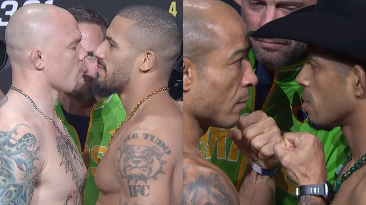 Video: UFC 301 ceremonial weigh-in faceoffs with title fight headliner, Jose Aldo’s return, more