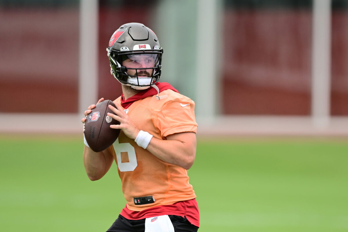WATCH: Baker Mayfield hits Jalen McMillan for TD at Bucs practice