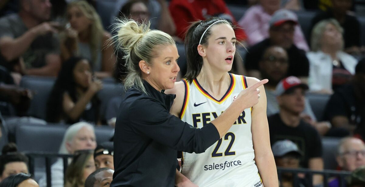 A photo of Caitlin Clark playfully shushing Fever coach Christie Sides became an instant meme