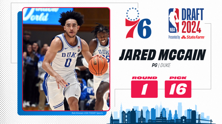 Sixers select Duke point guard Jared McCain with the No. 16 overall pick