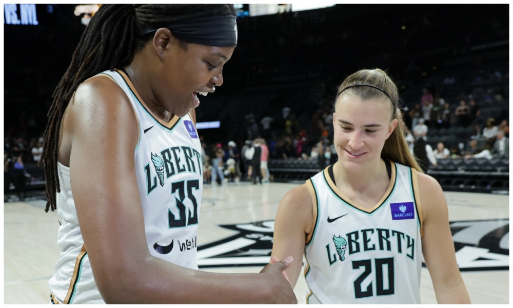 Jonquel Jones hilariously tried baiting Sabrina Ionescu into a 3-point contest at the All-Star Game