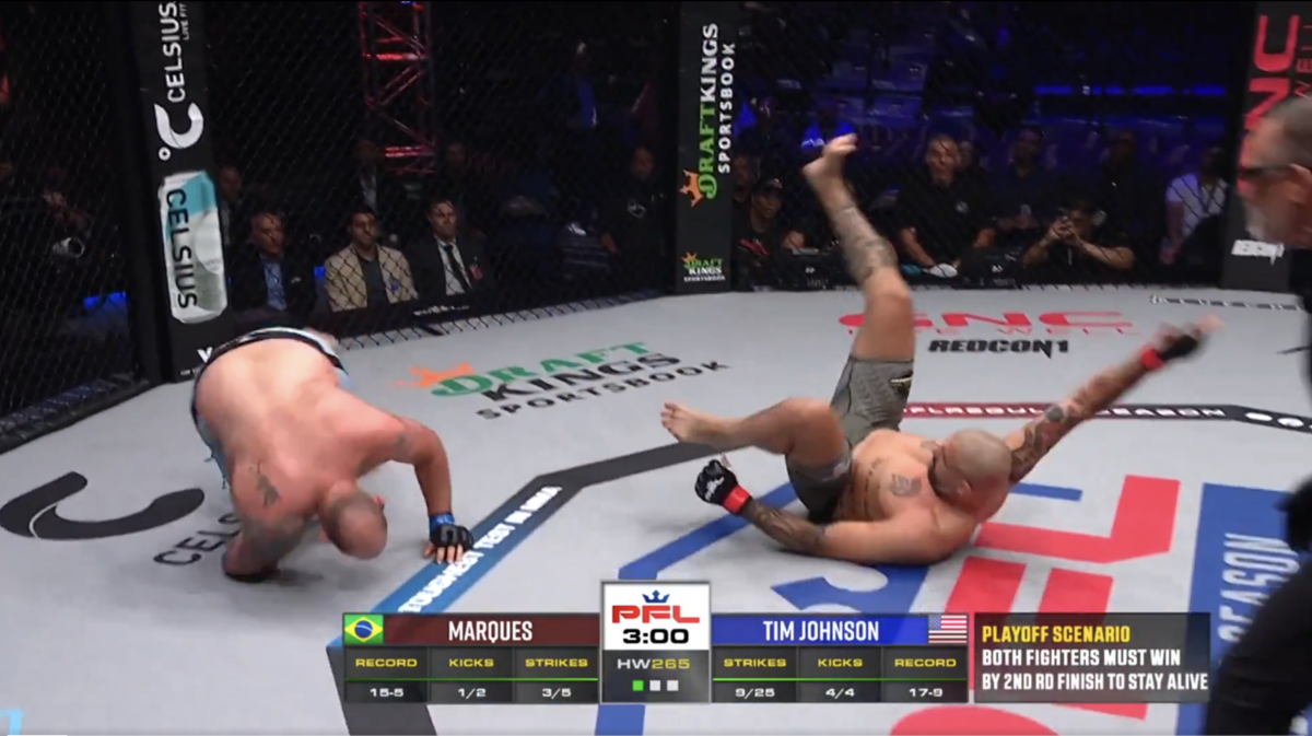 2024 PFL 4 video: Tim Johnson gets punted in groin, recovers to finish Danilo Marques with strikes