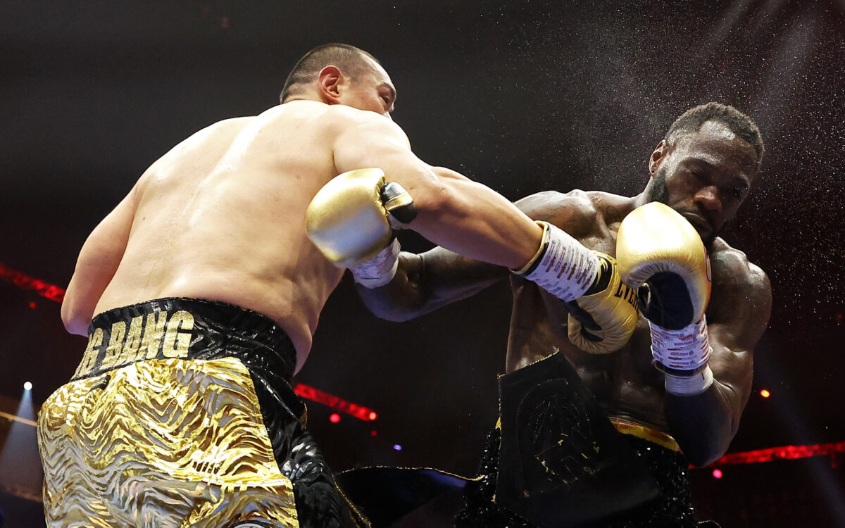 Zhilei Zhang def. Deontay Wilder at 5 vs. 5: Queensberry vs. Matchroom: Best photos