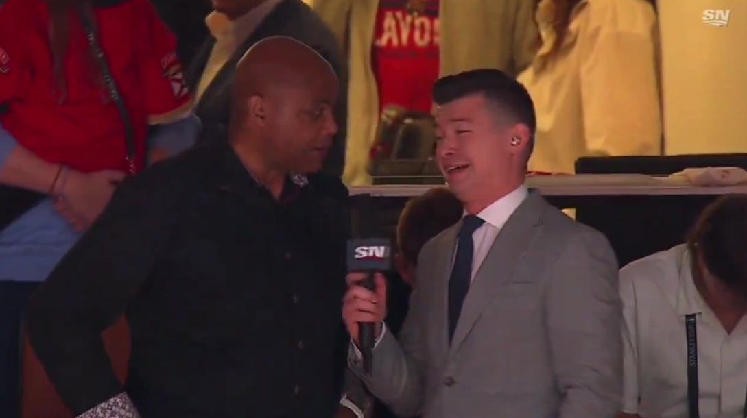 Charles Barkley accidentally dropped an f-bomb while being interviewed during Stanley Cup