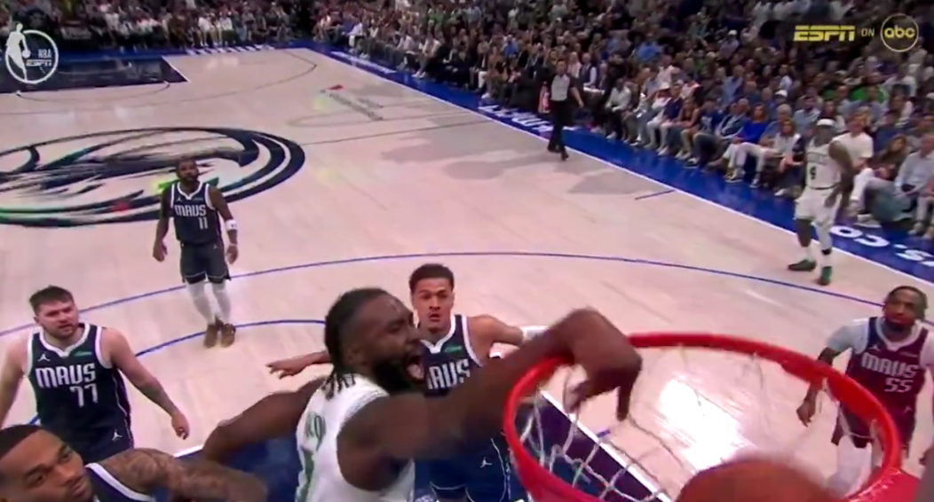 Jaylen Brown’s thunderous dunk felt like the nail in the NBA Finals coffin for the Mavericks