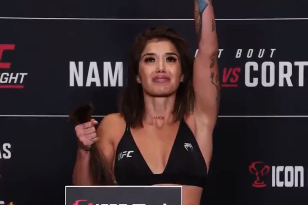 UFC on ESPN 59 video: Tracy Cortez sheds tears, clenches hair on scale after close shave