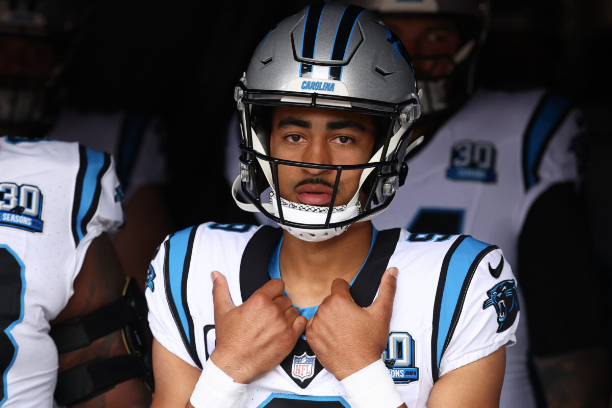 Panthers HC Dave Canales is asked if Bryce Young will be made available for trade