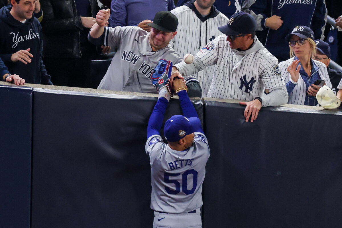 The Yankees fans who grabbed Mookie Betts have been banned from Game 5, which is the right call