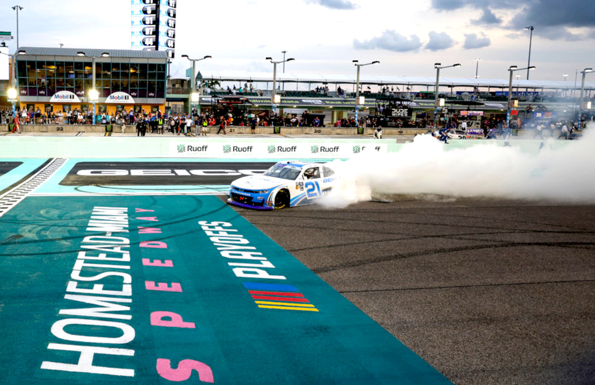 Hill roars to Xfinity Championship 4 with win at Homestead