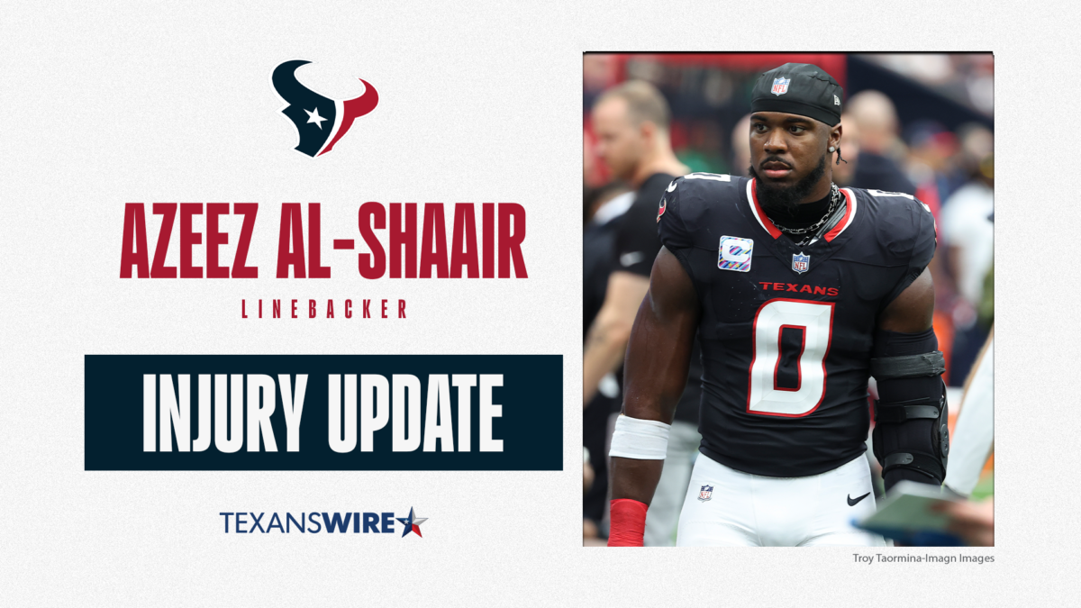 Will Azeez Al-Shaair play this week? Latest injury updates for Texans LB