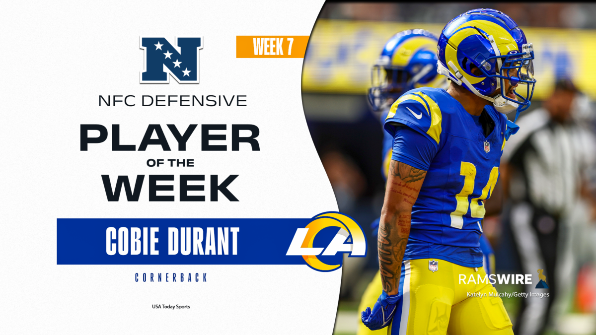 Cobie Durant wins NFC Defensive Player of the Week for dominant game vs. Raiders