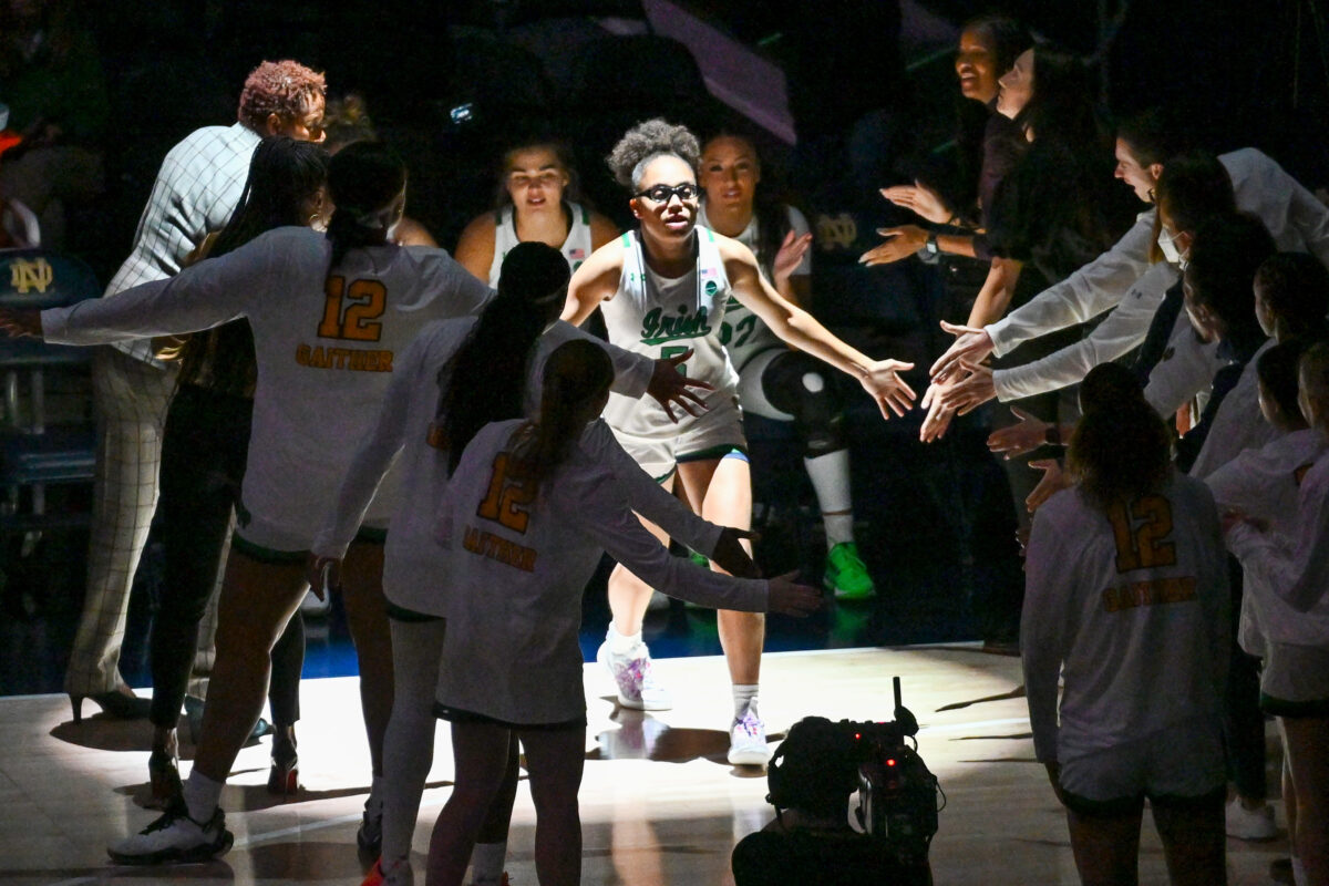 Notre Dame guard Olivia Miles introduced before exhibition game