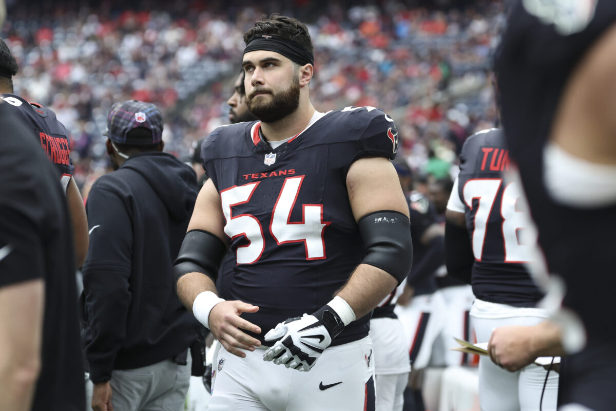 Will Jarrett Patterson play this week? Injury updates for Texans OL