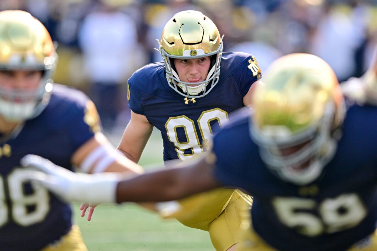 Is Mitch Jeter playing today? Injury updates for Notre Dame’s kicker