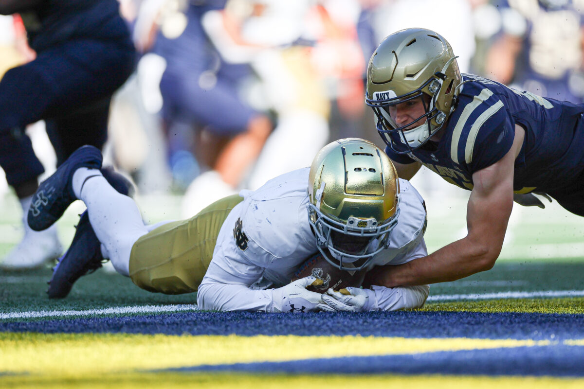 Notre Dame comes close to a school record in win over Navy