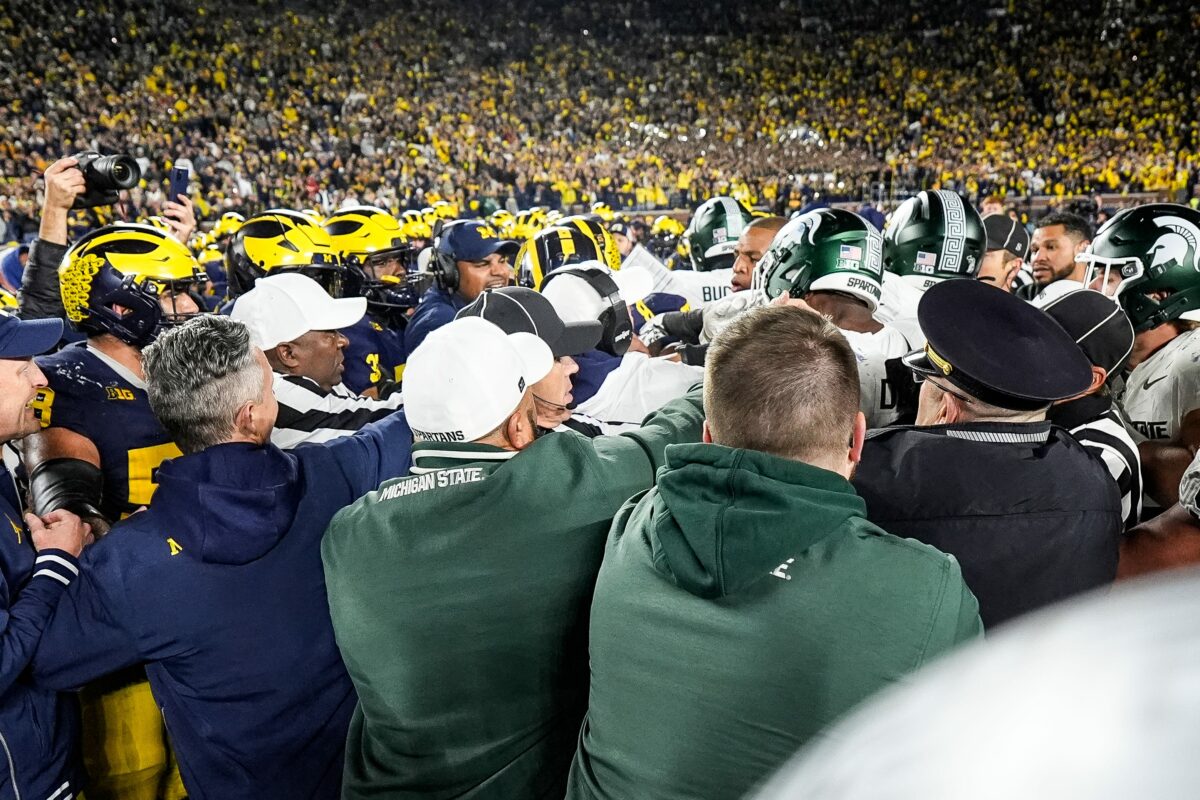 Michigan State athletic director says he has been in touch with Big Ten about post game skirmish after Michigan loss