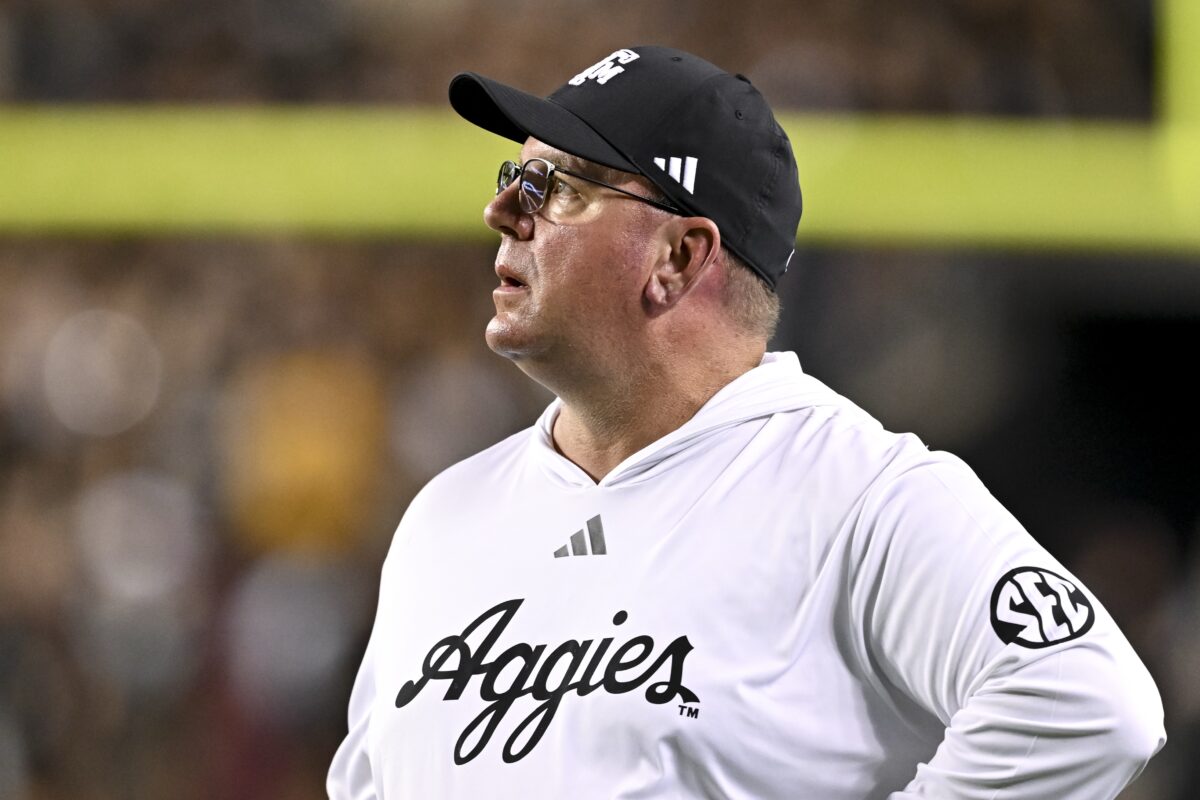 Watch Texas A&M HC Mike Elko inspire his team during halftime of LSU game