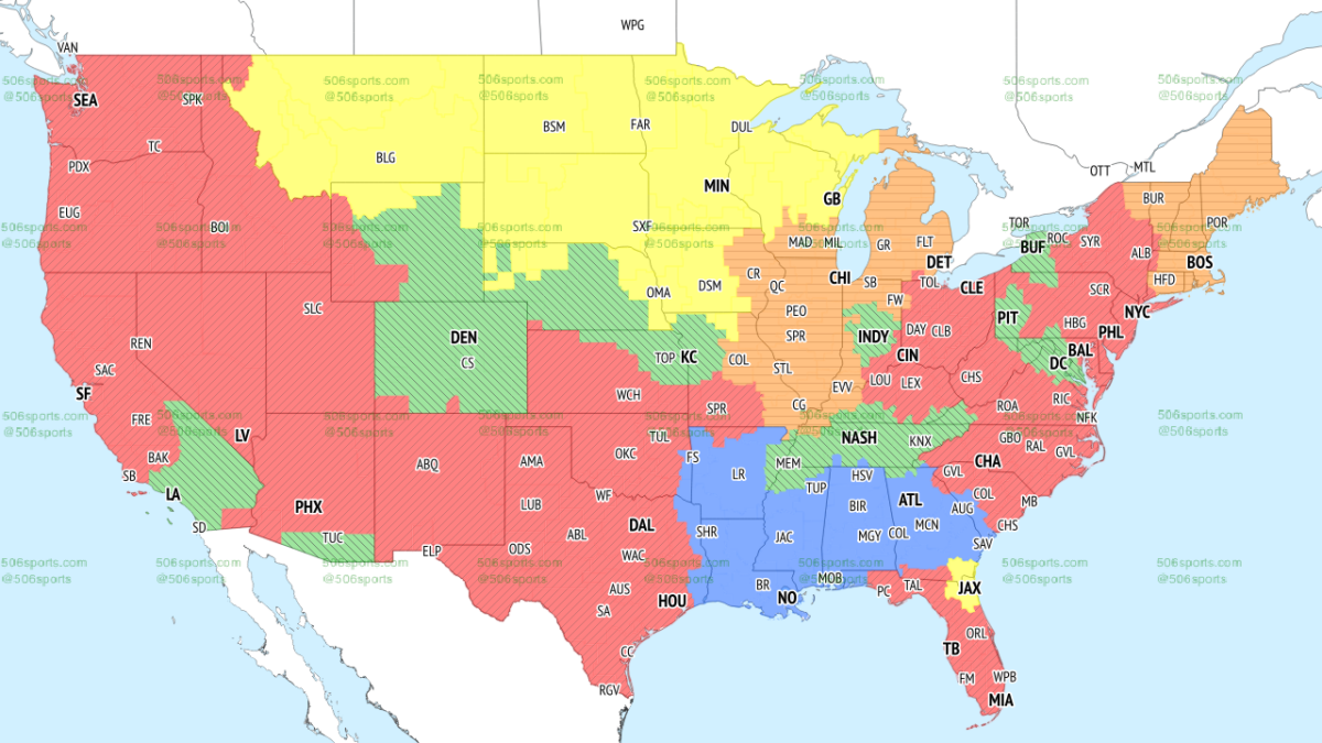 Jaguars vs. Vikings: Week 10 TV broadcast map