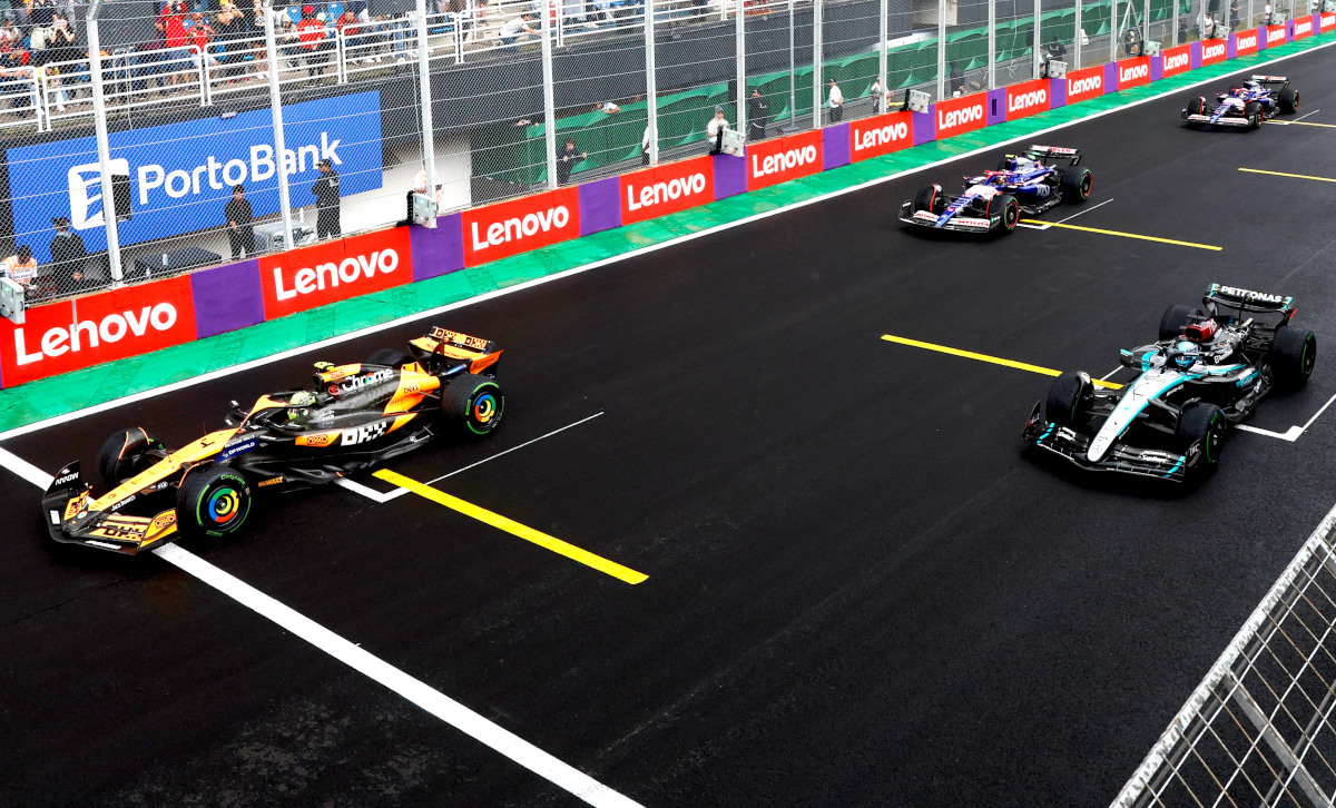 Norris, Russell escape penalties for aborted start in Sao Paulo